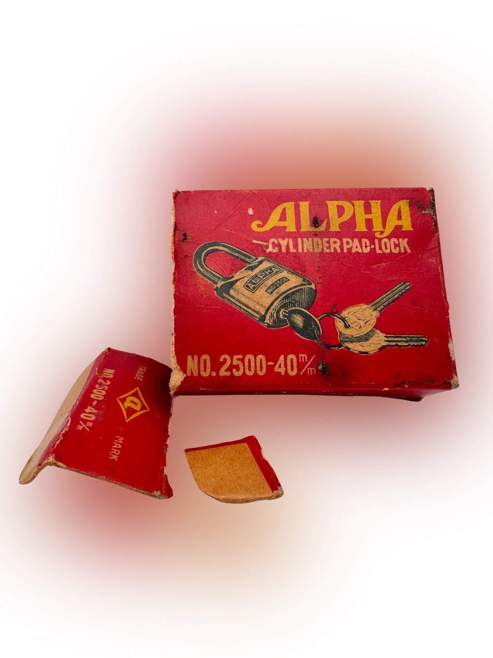 Vintage Alpha Cylinder Pad-Lock Box No 2500-40mm Japan Kokusan Lock Display